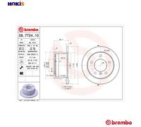 2x BRAKE DISC 08.7724.10 FOR VW LT/Mk/II/Bus/28-35/Platform/Chassis/28-46/Van