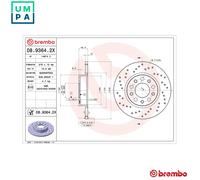 BREMBO XTRA LINE Brake disc 08.9364.2X 278 12 5 Perforated, solid Coated ALFA ROMEO: Spider, 159 Saloon, Giulietta Hatchback, JEEP: Renegade Off-Road
