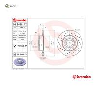 2x BRAKE DISC 08.9488.1X FOR SKODA SUPERB/II OCTAVIA/Combi LAURA VW GOLF/PLUS