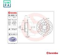 2x BRAKE DISC 08.9502.1X FOR SKODA OCTAVIA/II/Combi/III LAURA YETI VW EOS