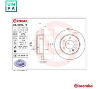 2x BRAKE DISC 08.9509.11 FOR VW CRAFTER/30-50/Van/30-35/Bus/Platform/Chassis