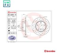 2x BRAKE DISC 08.A205.1X FOR BMW N46B20E/B20CC/B20CB 2.0L 4cyl 3 SERIES N46B20