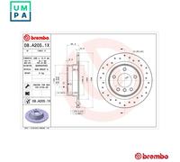 Brembo 08.a205.1 Brake X Disc Rotors