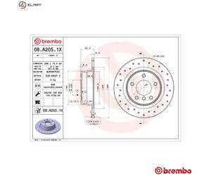 2x BRAKE DISC 08.A205.1X FOR BMW N46B20E/B20CC/B20CB 2.0L 4cyl 3 SERIES N46B20