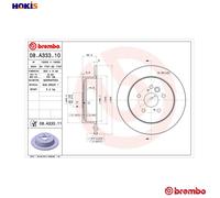 2x BRAKE DISC 08.A333.11 FOR CHERY TOYOTA RAV/4/II/SUV/Mk SQR481A 1.9L 4cyl 1.8L