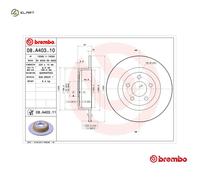 2x BRAKE DISC 08.A403.11 FOR CHRYSLER EER 2.7L ERB 3.6L EHD 3.0L EXF/EXL 6cyl