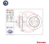 2x BRAKE DISC 08.A600.11 FOR HYUNDAI SANTA/FE/II D4EA 2.0L D4HA 2.0L D4EB 2.2L
