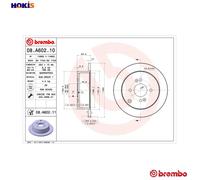 2x BRAKE DISC 08.A602.11 FOR HYUNDAI ACCENT/III/IV GETZ/PRIME i20 AVEGA VERNA