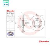 2x BRAKE DISC 08.A730.10 FOR FORD TRANSIT/Platform/Chassis/Bus/Van/TOURNEO 2.4L