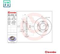 2x BRAKE DISC 08.A730.10 FOR FORD TRANSIT/Platform/Chassis/Bus/Van/TOURNEO 2.4L