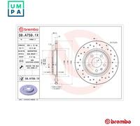 2x BRAKE DISC 08.A759.1X FOR AUDI A4/S4 A5/S5 A6/S6 CAED/CAEB 2.0L CJCC 2.0L A4