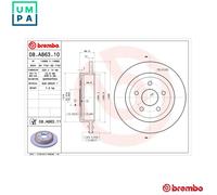 2x BRAKE DISC 08.A863.11 FOR JEEP GRAND/CHEROKEE/III/SUV COMMANDER EKG 3.7L 6cyl