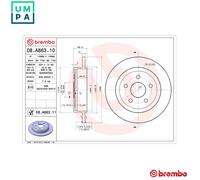 1X Brake disc BREMBO 08.A863.11 for JEEP COMMANDER VAN (XH) 3 2005-201