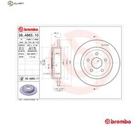 2x BRAKE DISC 08.A863.11 FOR JEEP GRAND/CHEROKEE/III/SUV COMMANDER EKG 3.7L 6cyl