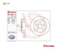1X Brake disc BREMBO 08.A863.11 for JEEP COMMANDER VAN (XH) 3 2005-201