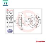 2x BRAKE DISC 08.A869.1X FOR HYUNDAI KIA CEE'D/SW/PRO/Hatchback SPORTAGE/III i30