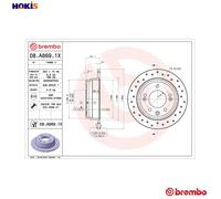 2x BRAKE DISC 08.A869.1X FOR HYUNDAI KIA CEE'D/SW/PRO/Hatchback SPORTAGE/III i30