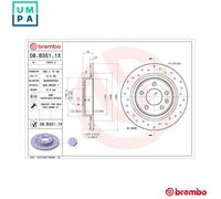 2x BRAKE DISC 08.B351.1X FOR VAUXHALL ZAFIRA/Mk/III CHEVROLET ORLANDOLDE 1.6L