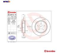 2x BRAKE DISC 08.B412.11 FOR MAZDA FORD YF 2.0L /-VEL3L3-VE 2.3L 4cyl TRIBUTE