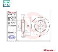 2x BRAKE DISC 08.B412.11 FOR MAZDA FORD YF 2.0L /-VEL3L3-VE 2.3L 4cyl TRIBUTE