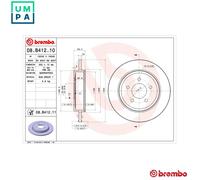 BREMBO 2x Brake Discs Solid Rear Axle Braking Fits Ford Escape Maverick Mazda