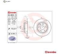 2x BRAKE DISC 08.B653.11 FOR HONDA ACCORD/VII/Tourer K24A1/K24A2/K24A3 2.4L 4cyl