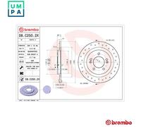 2x BRAKE DISC 08.C250.2X FOR HYUNDAI i40/CW/Kombi/Van D4FD 1.7L G4FD 1.6L 4cyl