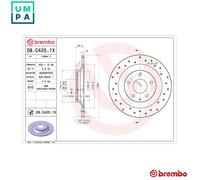 2x BRAKE DISC 08.C425.1X FOR MAZDA PY-Y8/VPS/ZA 2.5L SH-VPTS 2.2L PEX3 2.0L 4cyl