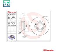 2x BRAKE DISC 08.E026.20 FOR FORD TRANSIT/V363/Bus/Platform/Chassis/Van 2.0L