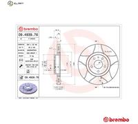 Brembo Brake Disc 09.4939.76 - Internally Ventilated - Fits Alfa Romeo GT/147/156/GTV/Qubo