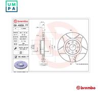 2x BRAKE DISC 09.4939.77 FOR OPEL A 13 DTC/Z 13 DTJ 1.2L 4cyl CORSA D