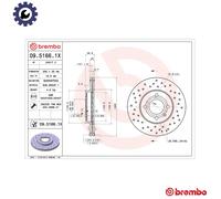 2x BRAKE DISC 09.5166.1X FOR VW SANTANA PANEL/II/Box/Body/MPV VAN/CADDY GOLF