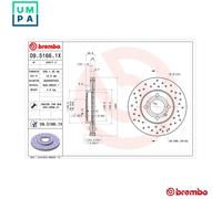 2x BRAKE DISC 09.5166.1X FOR VW SANTANA PANEL/II/Box/Body/MPV VAN/CADDY GOLF