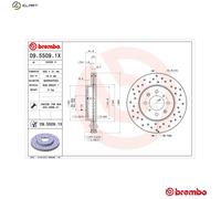 2x Brake disc perforated/vented 09.5509.1X BREMBO for ROVER HONDA LOTUS MG
