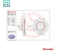 ✅Fits BREMBO 09.5673.1X Brake disc Xtra 1pcs ventilated 09.5673.1X F ⭐UK Seller⭐