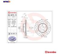 2x BRAKE DISC 09.5673.1X FOR SUBARU B3/Hatchback LEGACY/Mk/II//Station/Wagon