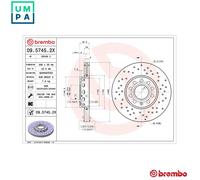 2x BRAKE DISC 09.5745.2X FOR SKODA AUDI A4/S4 A6/S6 AZM 2.0L AWT 1.8L AVF 1.9L
