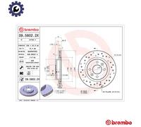 ✅Fits BREMBO 09.5802.2X Brake disc Xtra 1pcs ventilated 09.5802.2X F ⭐UK Seller⭐