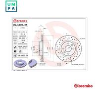 ✅Fits BREMBO 09.5802.2X Brake disc Xtra 1pcs ventilated 09.5802.2X F ⭐UK Seller⭐