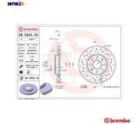2x BRAKE DISC 09.5843.3X FOR OPEL A 13 DTC/Z 13 DTJ 1.2L 4cyl CORSA D