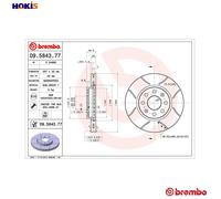 2x BRAKE DISC 09.5843.77 FOR FIAT GRANDE/PUNTO VAUXHALL CORSA/VAN/Mk/III/IV 0.9L