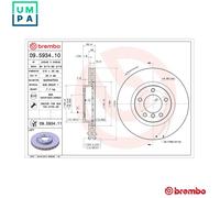 2x BRAKE DISC 09.5934.11 FOR BMW S50B30 3.0L 6cyl 3 E36