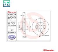 2x BRAKE DISC 09.6767.11 FOR ALFA ROMEO AR 36301 2.0L 4cyl 166841 C000 2.4L 166