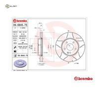 Brake disc BREMBO 09.6845.75 for MERCEDES-BENZ CLK (C208) 2.0 1997-2