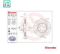 2x BRAKE DISC 09.7012.1X FOR SKODA OCTAVIA/Combi VW NEW/BEETLE/Convertible 2.0L