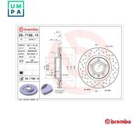2x BRAKE DISC 09.7196.1X FOR VW SEAT AUDI A4/S4 AEB/AFY 1.8L 4cyl PASSAT 2.0L A4