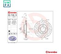 2x BRAKE DISC 09.7196.1X FOR VW SEAT AUDI A4/S4 AEB/AFY/ARG/APT/ADR 1.8L 4cyl A4