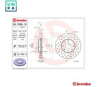 2x BRAKE DISC 09.7628.1X FOR VAUXHALL ASTRAVAN/Mk/IV CHEVROLET OPEL 4cyl 1.8L