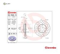 BREMBO XTRA LINE Brake disc 09.7628.1X 256 24 4 perforated/vented Coated VAUXHALL: Zafira Mk1, Astra Mk4 CC, Astra Mk4 Coupe, OPEL: Astra G CC