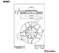 2x BRAKE DISC 09.7628.75 FOR VAUXHALL ASTRAVAN/Mk/IV CHEVROLET OPEL 4cyl 1.8L